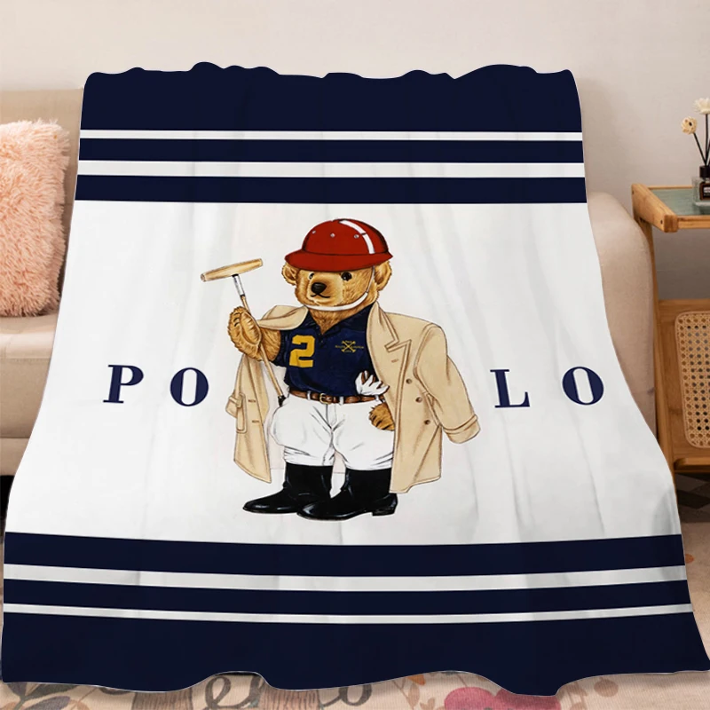 

Sofa Blankets A-Polo Bears Winter Microfiber Bedding Custom Blanket Fluffy Soft Blankets Warm Knee Bed Fleece Camping Blanket