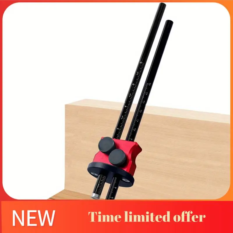 

ABHU Double Head Wheel Marking Gauge Parallel Line Drawing Tool Woodworking Marking Scriber Ruler W/Graduated Inch&Mm Scale