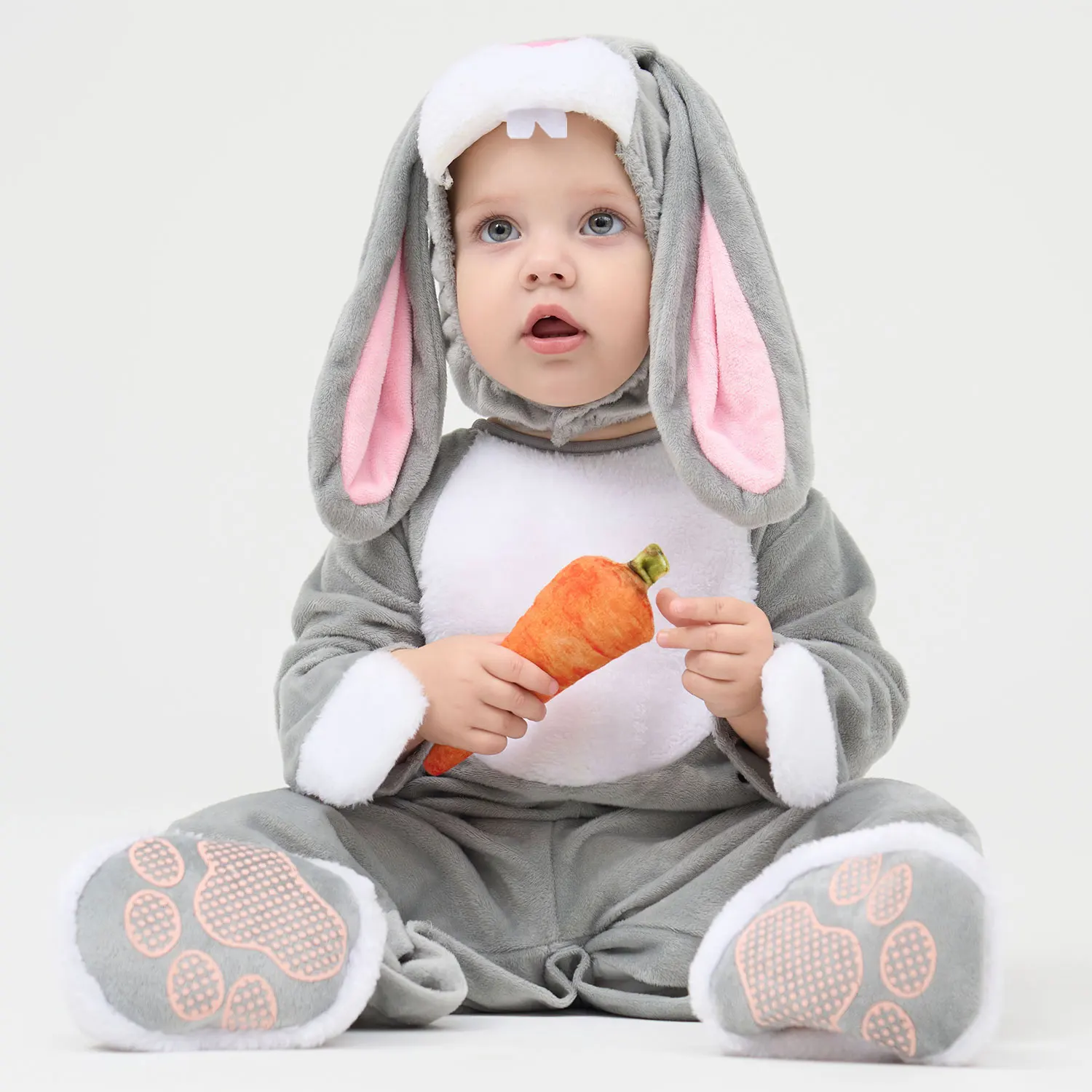Umorden Little Grey Rabbit Bunny Costume for Baby Infant Boys Girls 12-18M 18-24M With Carrot Halloween Easter Fantasia Oufit