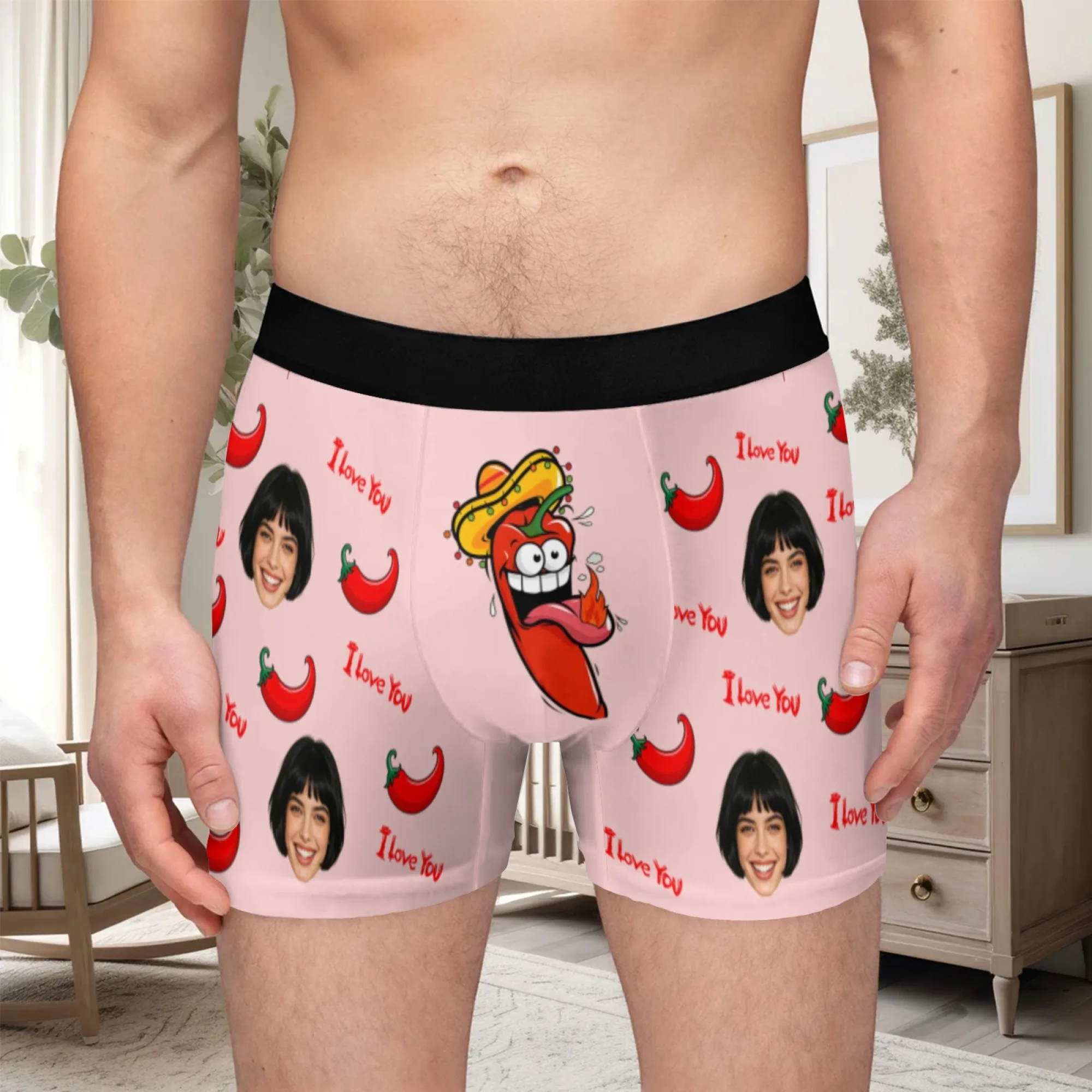 Personalized facial photo customization flat underwear customization men's Valentine's Day gift for husband gift for father