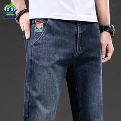 OUSSYU Brand Luxury Autumn Winter Men's Jeans Slim Denim Pants Cotton Blue Work Outdoors Korea Trousers Male Large Size 28-40