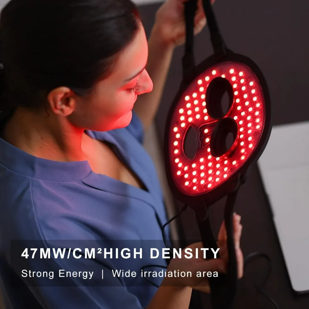 LED Face Mask Light Therapy  Red Blue Infrared Light Therapy Device 7 Colors with High-Intensity LEDs, Beauty Skin Care