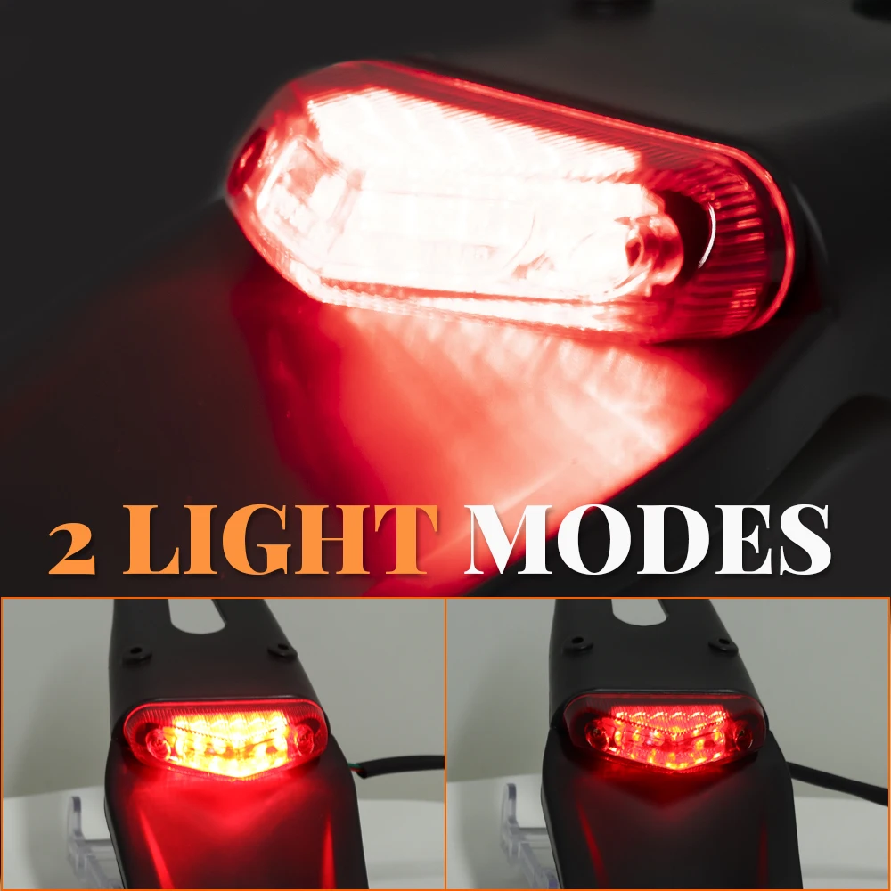 دراجة نارية LED الضوء الخلفي مصباح مكبح 12 فولت ل إندورو الترابية دراجة درب Super Moto موتوكروس إندورو الحاجز الخلفي لوحة ترخيص قوس