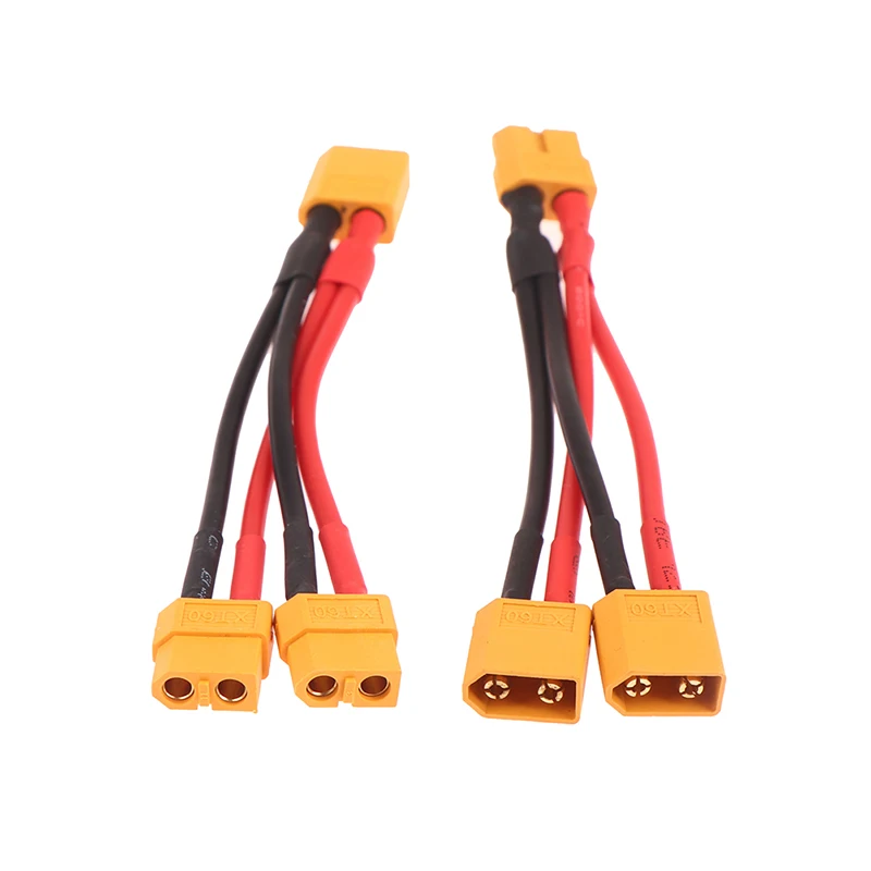 Male Female Cable Dual Extension Y Splitter 3-Way 14AWG Silicone Wire XT60 Parallel Battery Connector For RC Motor