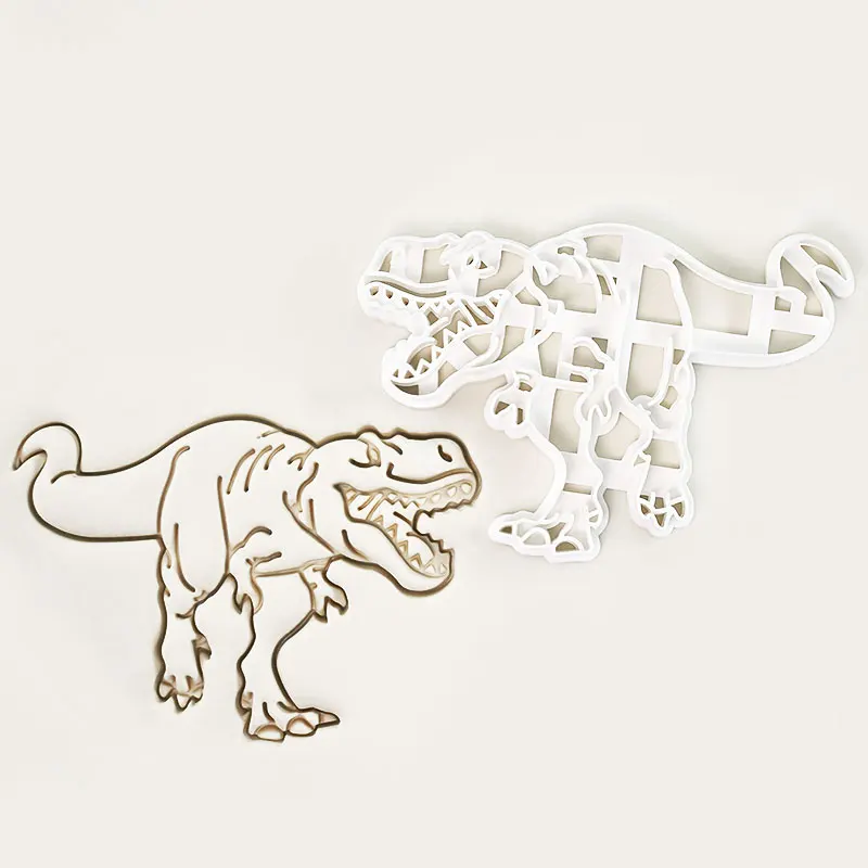 4 Cortadores de Galletas de Dinosaurios, Diseños de Brachiosaurus, Tiranosaurio Rex, Triceratops y Estegosaurio para Fiestas de Cumpleaños Infantiles, Navidad