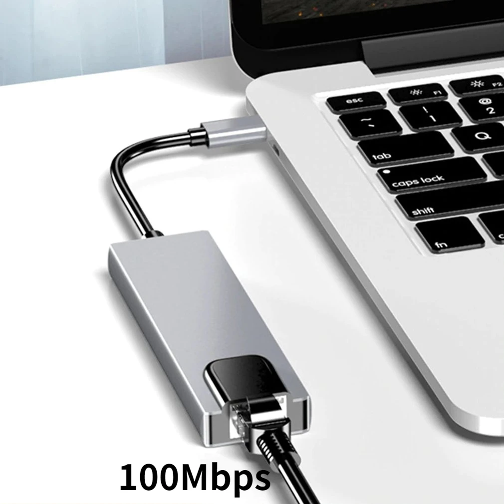 USB C Docking Station Type-C Thunderbolt3 To 4K HD Display USB 3.0 RJ45 Ethernet LAN PD Charging 5-Port Hub Splitter for Macbook