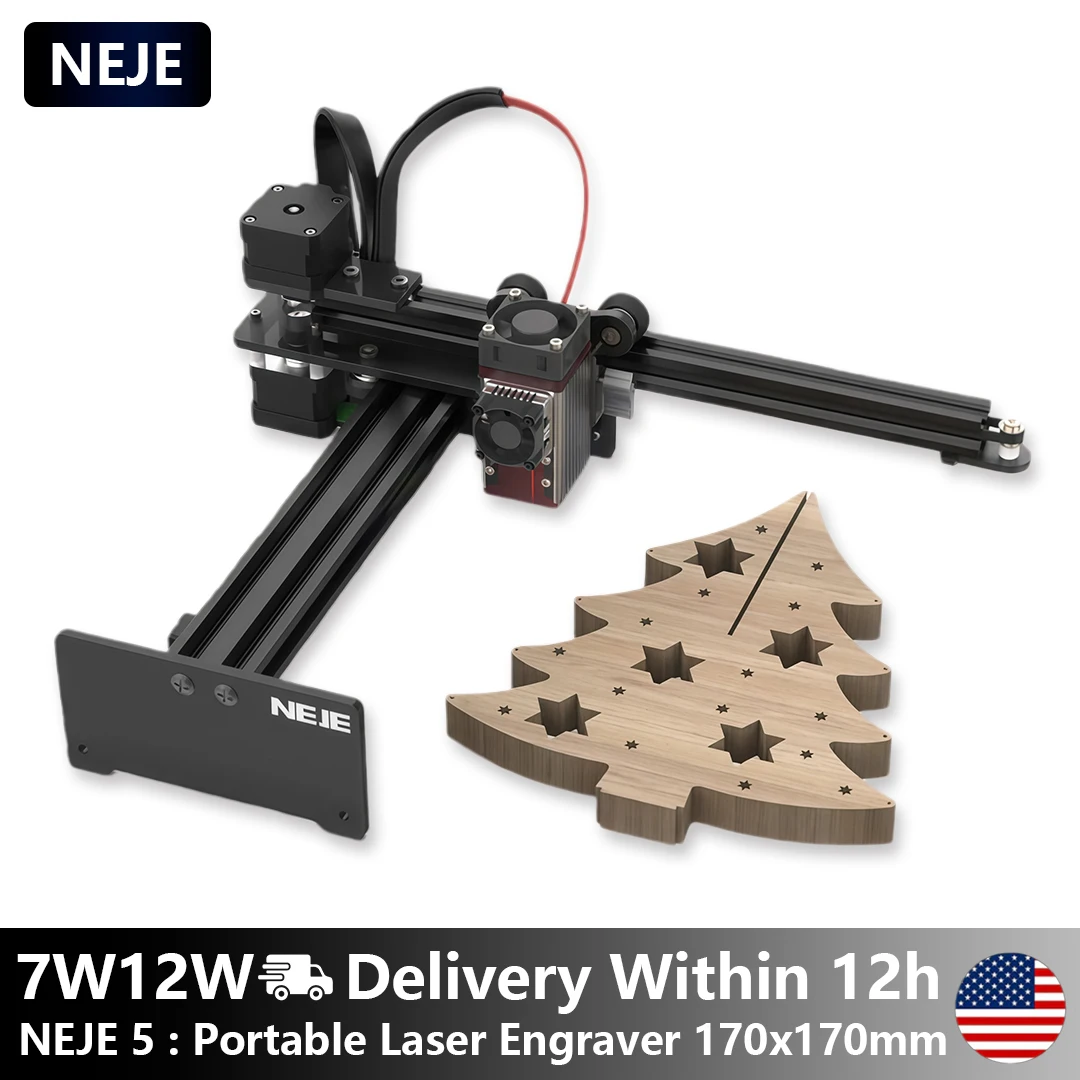 

NEJE 5 7W12W 450nm A40640/A40630 Wireless Laser Engraver & Cutter | Bluetooth APP Control | For Wood, Leather，stainless steel