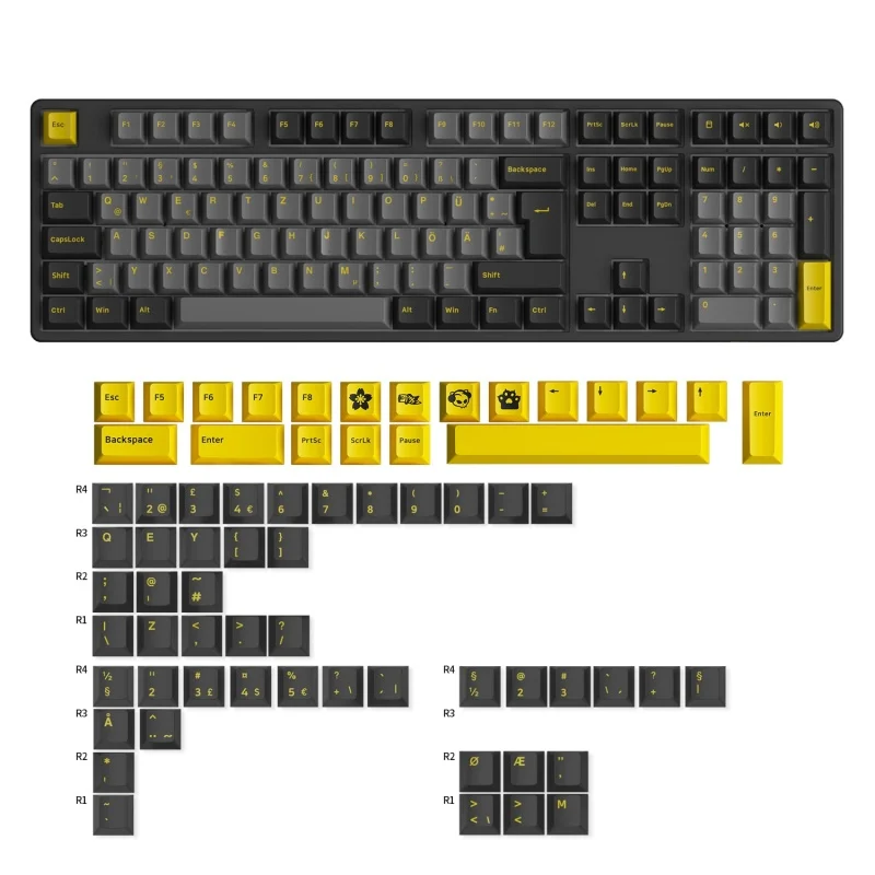 Imagem -03 - Teclado Mecânico para Jogos Akko Usb Tipo-c 2.4ghz Bluetooth 5.0 sem Fio Preto e Dourado Iso-uk de Nórdico Hot Swap Rgb 5108b Plus