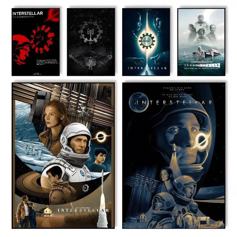 فيلم الخيال العلمي الكلاسيكي بين النجوم الكون الفن قماش HD ورق الطباعة الجمالية جدار الفن لغرفة المعيشة بار ديكور المنزل الموضة #1