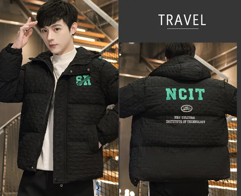 Winter Trendy Parkas Cotton-padded Coats Jacket Men Parkas Outdoor Hooded Coat Casual Windbreaker Thick Warm Coat