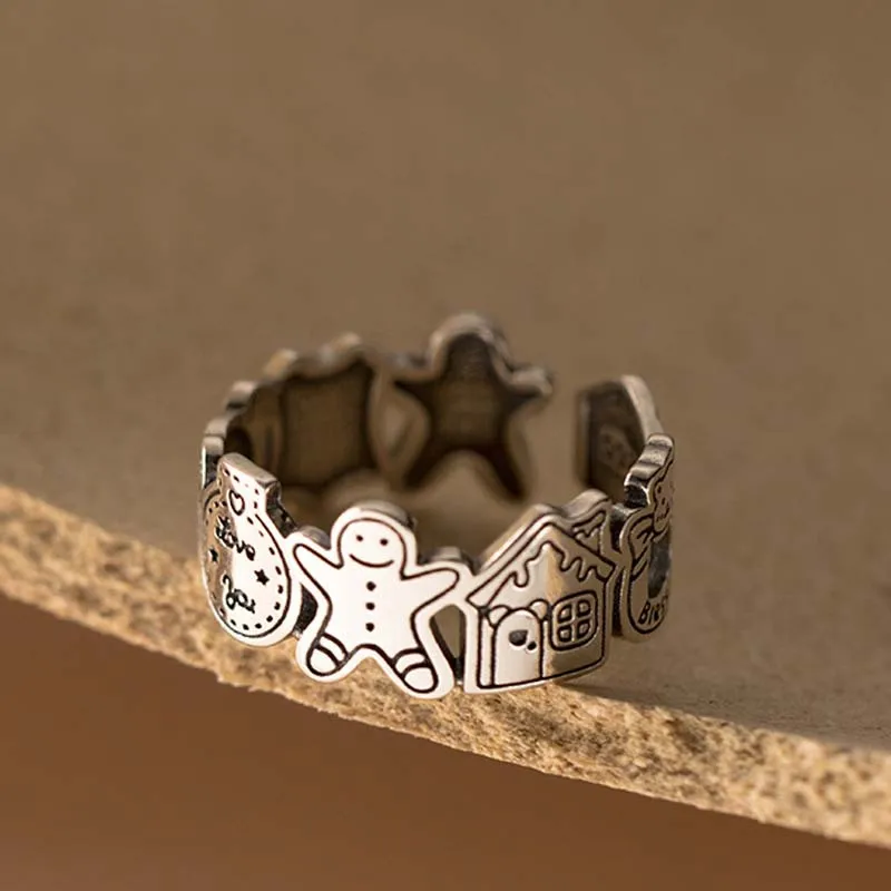 Kawaii Cartoon Rings for Women Simple Cute Adjustable Trendy Korean Ring Funny Personality Party Christmas Jewelry Accesorios