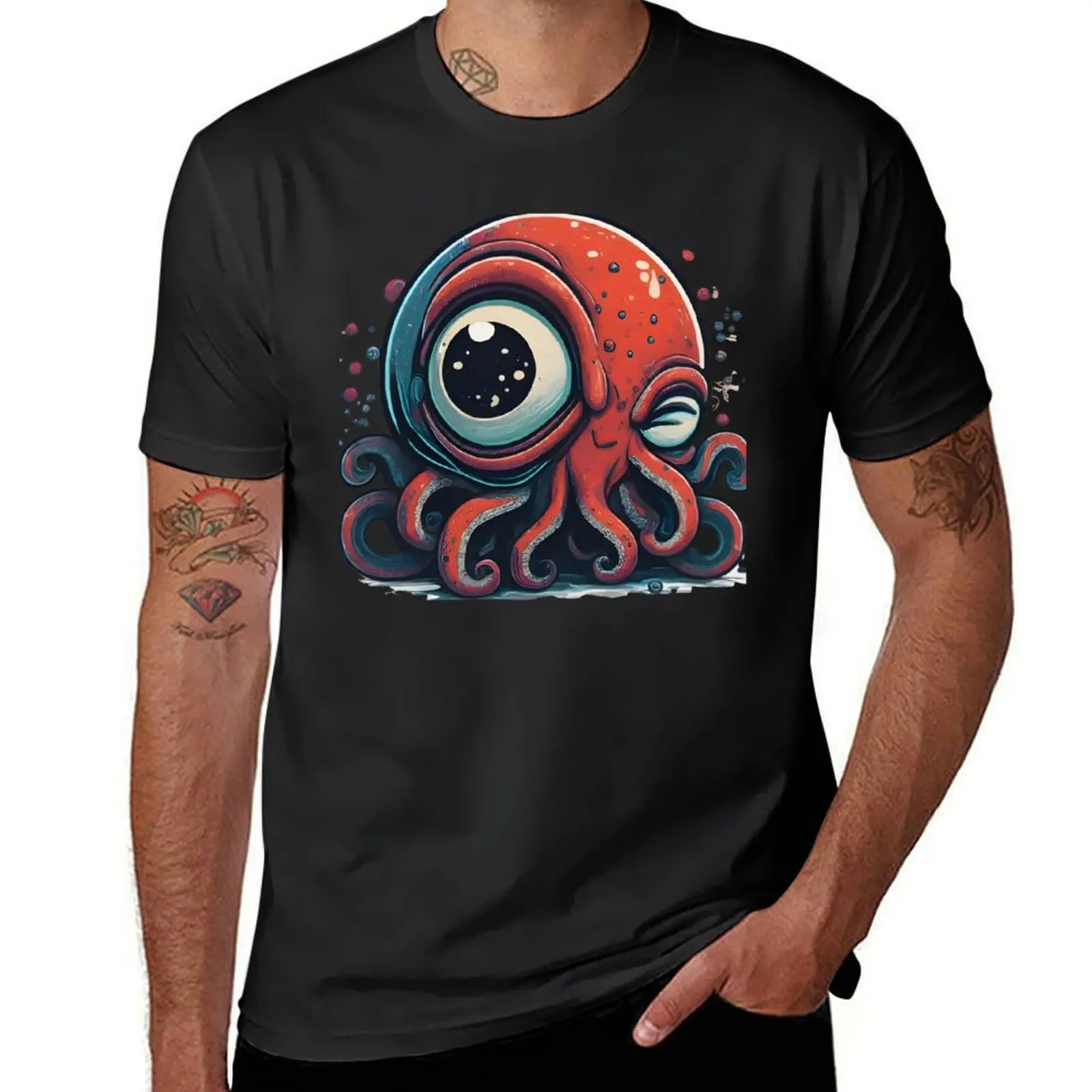 Mystic Octopus: A Vibrant Underwater Odyssey T-Shirt anime cute clothes heavyweight t shirts for men