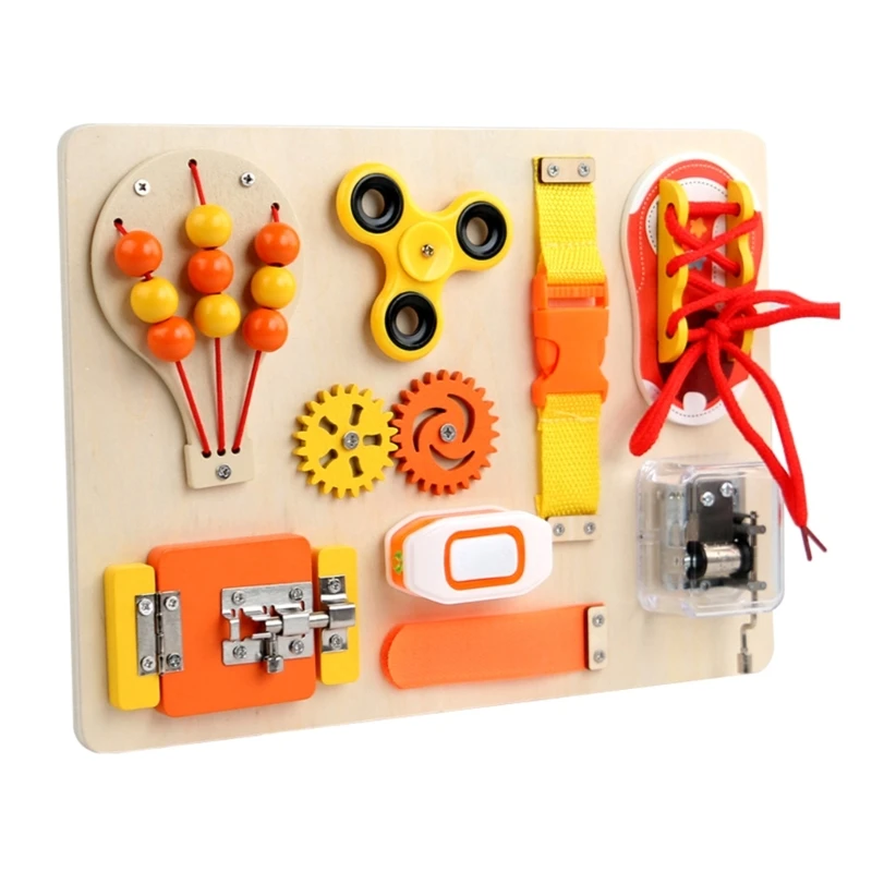 090B Wooden Fine Motor Skill Activity Board Toy For Preschool Interactive Learning Game Puzzle Toy for Cognitive Ability