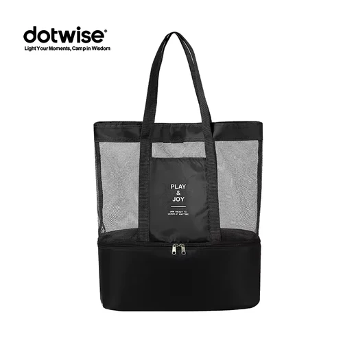 Bolsa de playa, bolsa transparente de red de alta capacidad, bolsa de mano de doble aislamiento, bolsas de Picnic al aire libre para almuerzo y oficina