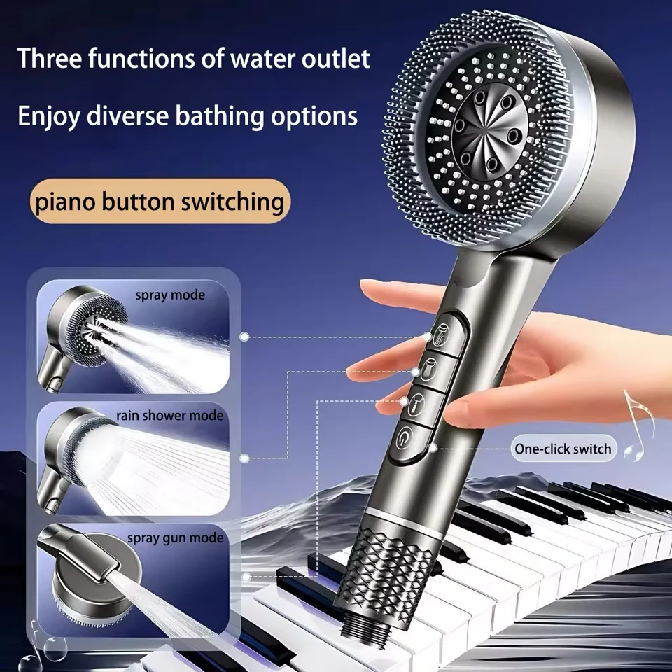 Booster 4 Modes Shower Head Multifunctional Adjustable Filter Dechlorination Household Bathroom Large Water Volume Shower Se