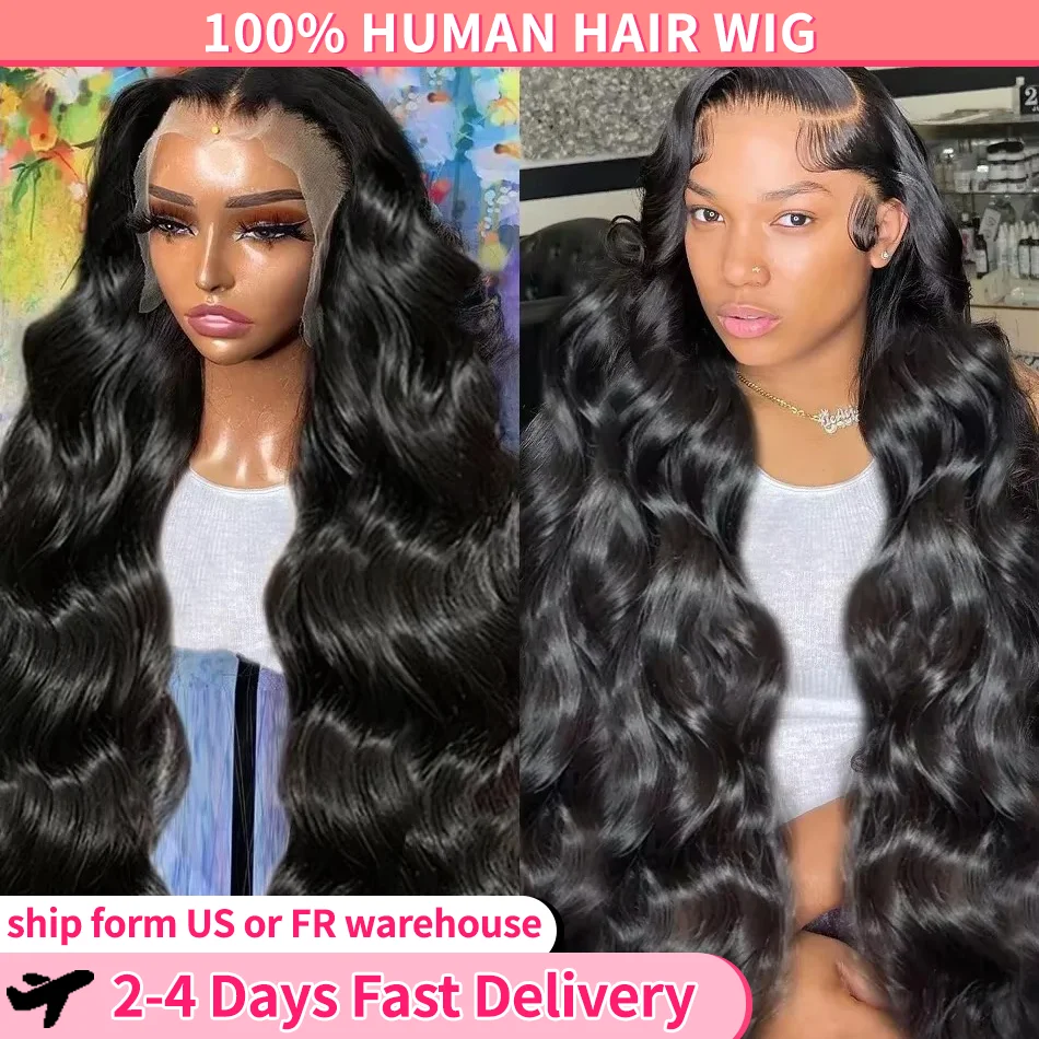 Body Wave 4x4 HD Lace Closure Wig For Women 180 Density Pre Plucked 13x4 13x6 HD Transparent Lace Frontal Wigs 100% Human Hair