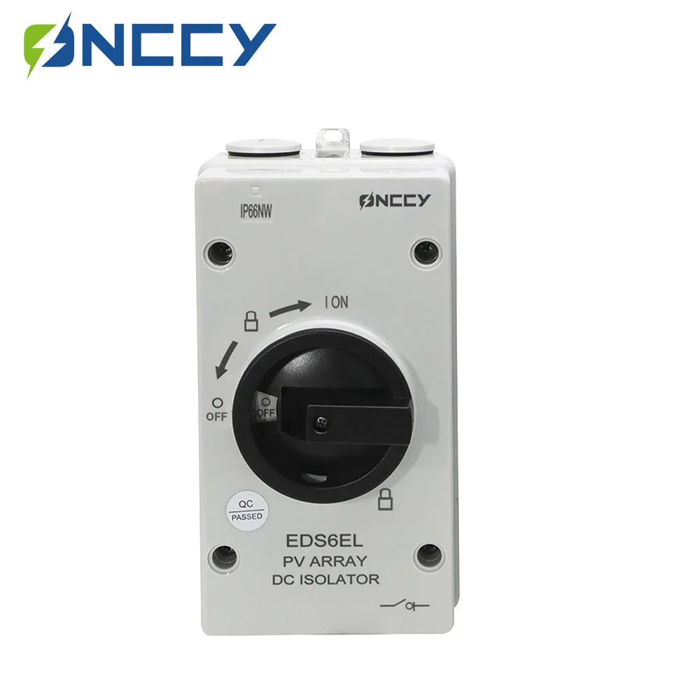 

ONCCY EDS6EL DC Isolator, 1000V 2P 4P DC Photovoltaic Solar DC Isolation Switch Outdoor, IP66 Enclosure