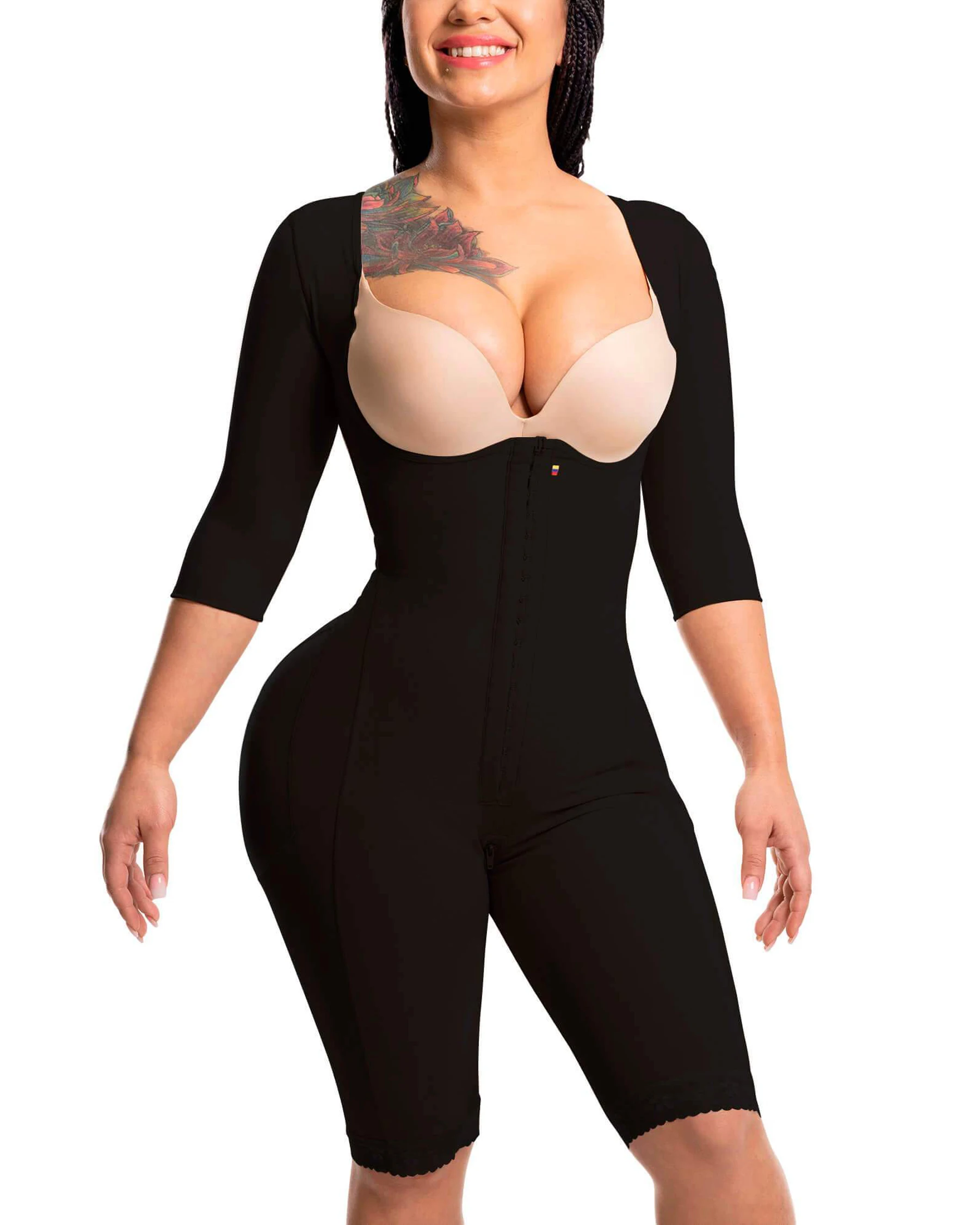 Fajas Colombianas Full Body Waist Shrinking Technology Compression 3 Hooks Butt-Lifting BBL Post Op Surgery Supplies Girdle