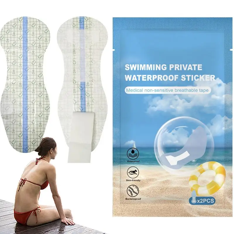 2Pcs/set Swim Panti Liner Waterproof Ultra-Thin Swimwear Sticker Hygienic PU Clear Private Panti Liner For Swimming Protective