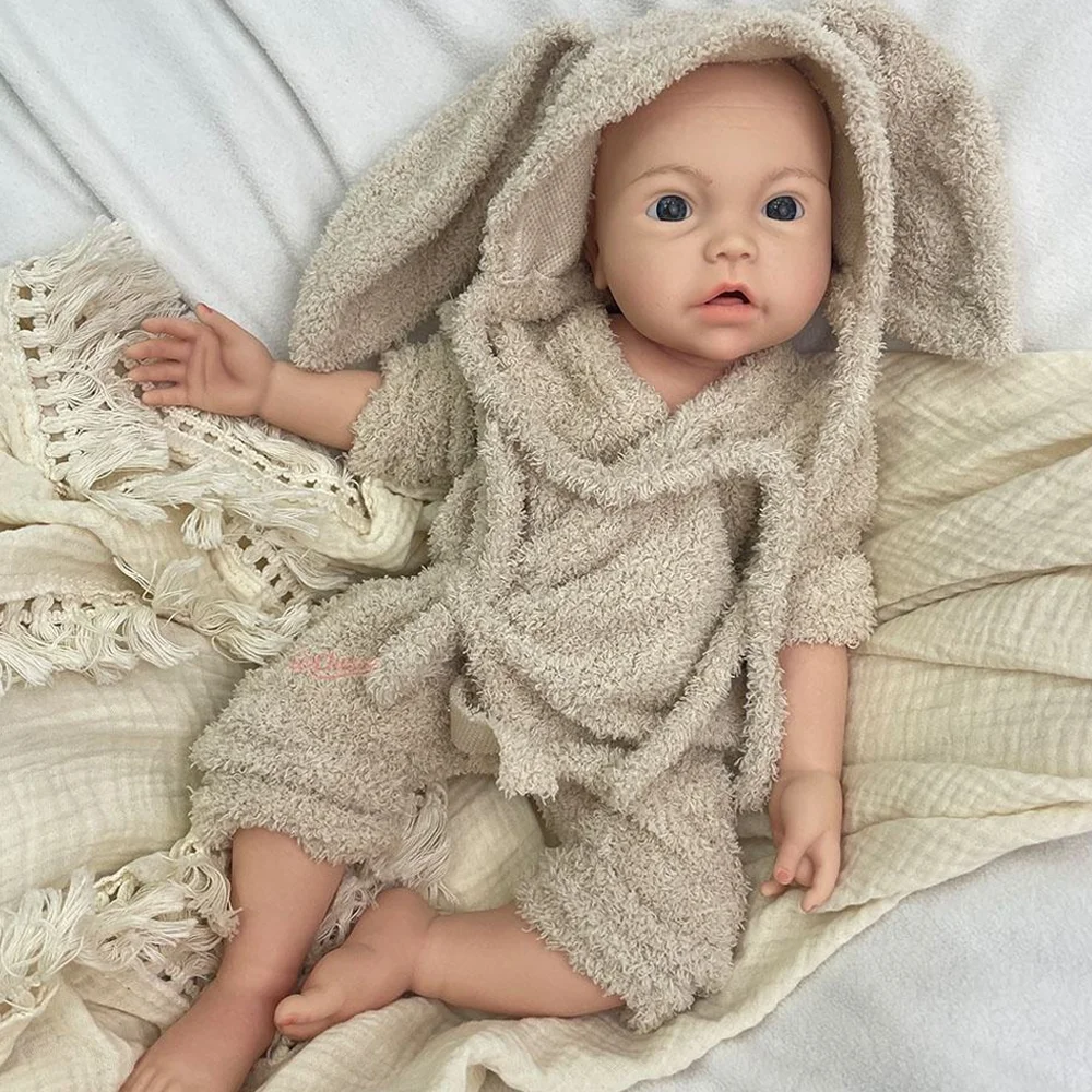 18 Inch Soft & Lifelike Full Body Silicone Reborn Doll Diy Painted/Unpainted Cute Fashion Toy Open Eyes Durable Companion Doll