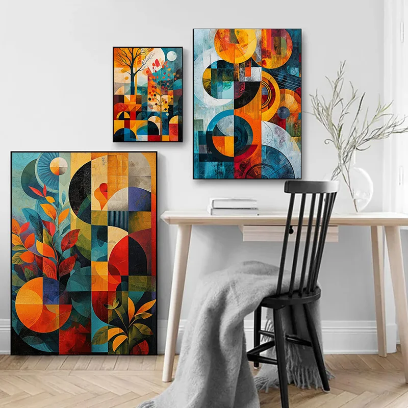 1 Stück Dekoration Bilder Zimmer Wanddekoration Abstrakte Kunst voller Farben Blumen Poster für Wanddekoration Leinwanddruck Zuhause