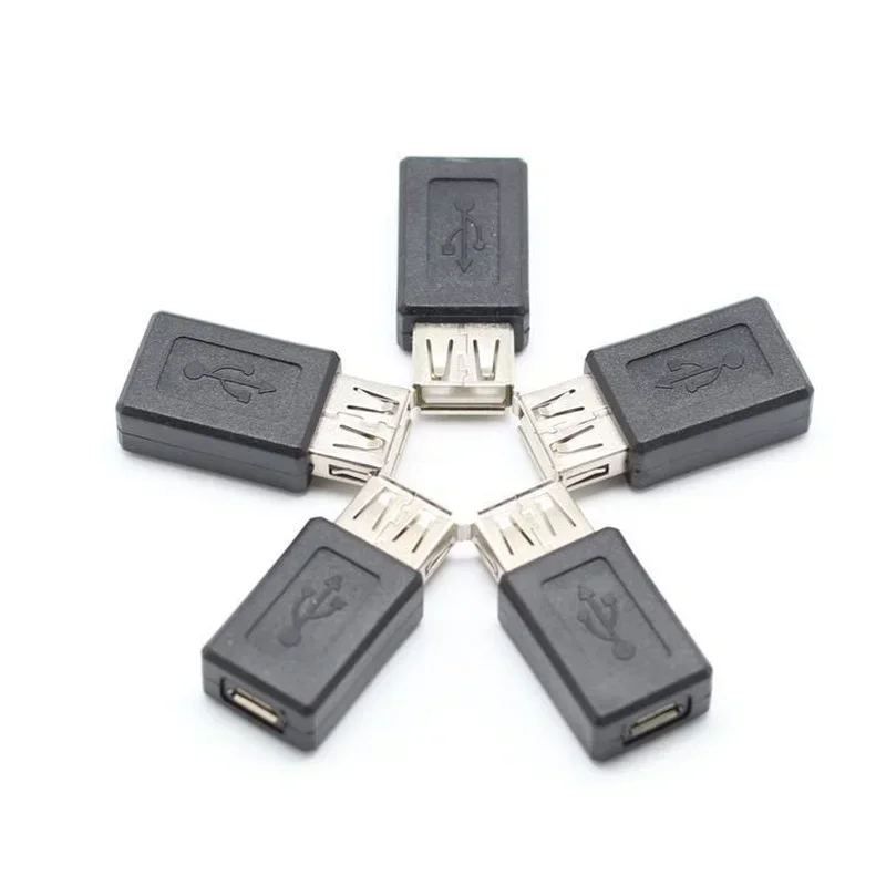 Novo preto usb 2.0 tipo a fêmea para micro usb b fêmea adaptador conversor de tomada usb 2.0 para micro conector usb