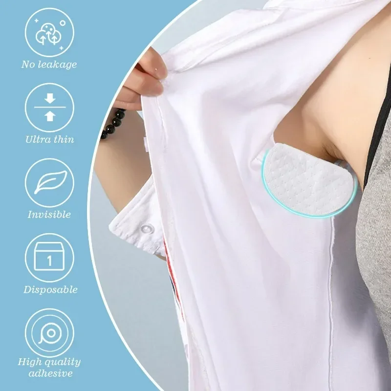 10/100 Buah Bantalan Keringat Ketiak Sekali Pakai Tambalan Penyerap Keringat Deodoran Musim Panas Bantalan Non-tenun Bersirkulasi Ultratipis