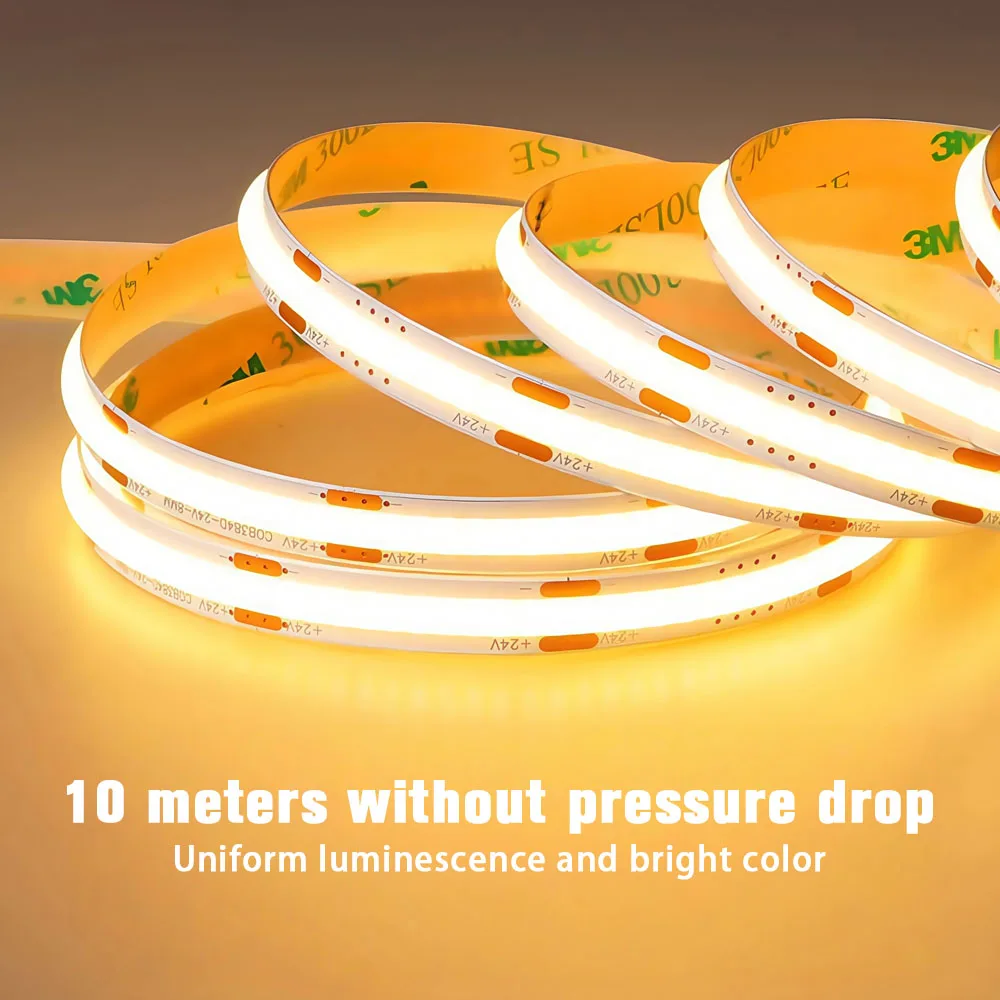 10m LED-stripverlichting Lineair dimbaar 24V COB LED Hoge dichtheid flexibel tape Lint 3000K 4000K & 6500K voor kamerdecoratie