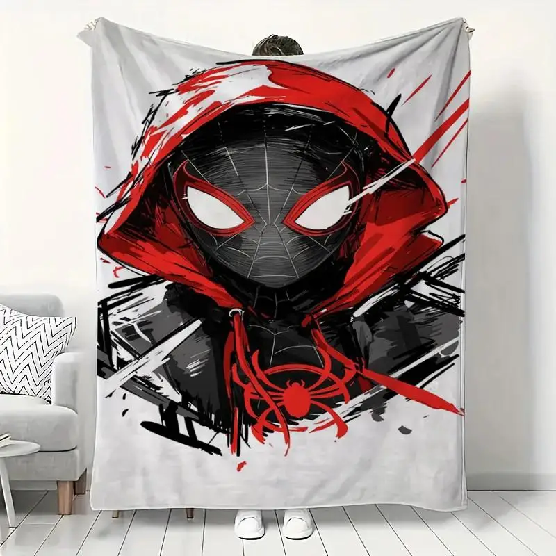 Superhero SpiderMan Iron Man Flannel Throw Blanket Soft Cozy for Kids Adults Couples Camping Home Use