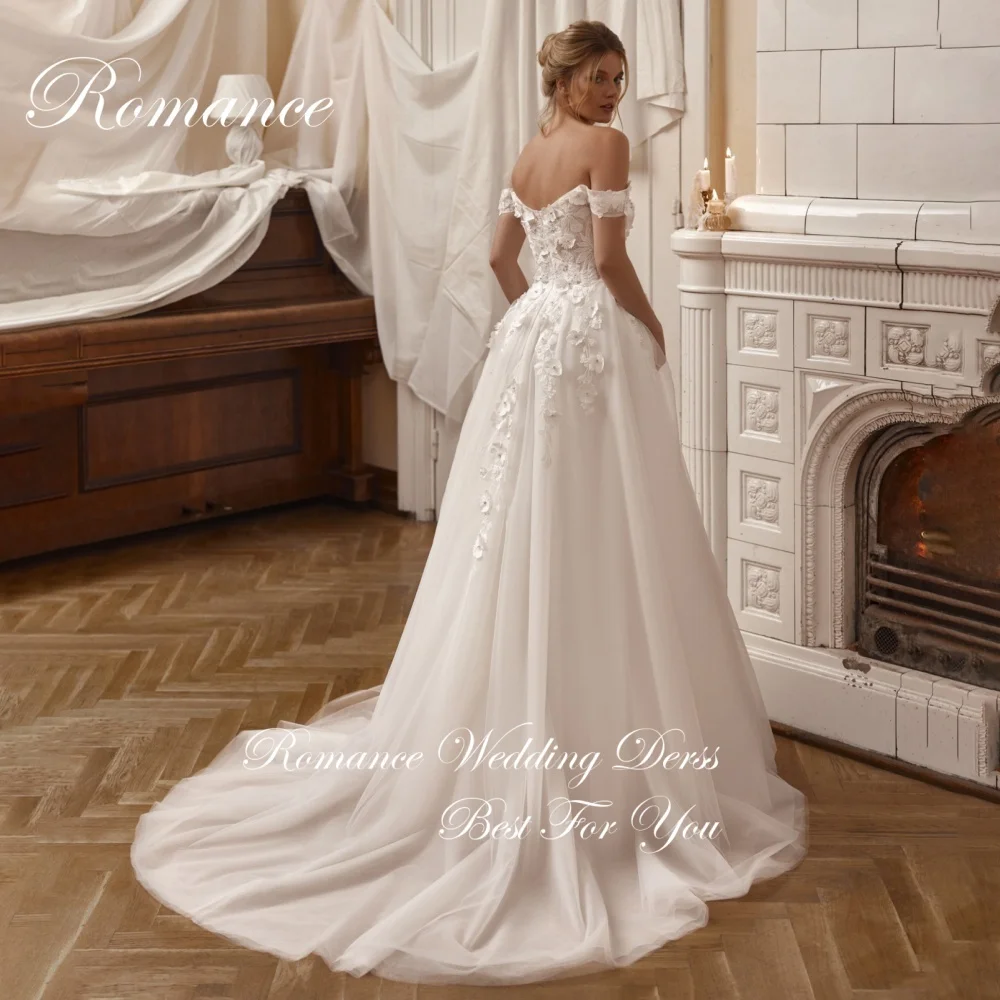 Vintage apliques flores a linha vestidos de casamento feminino querida renda sem costas fora do ombro vestidos de novia personalizado