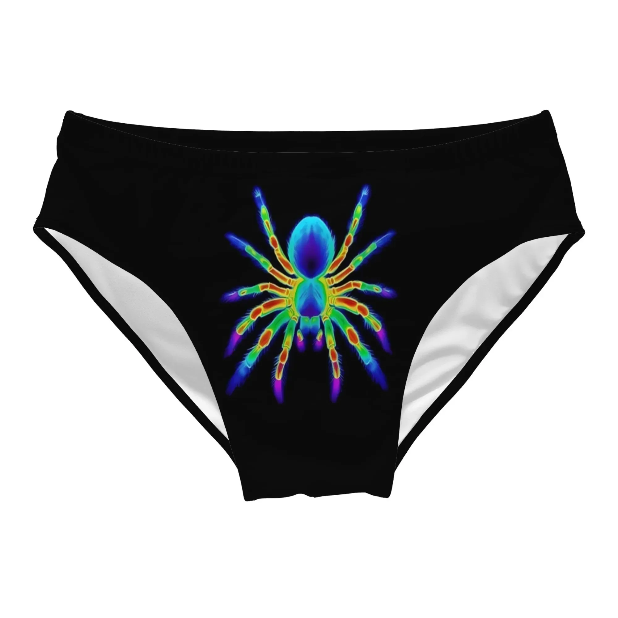 Colorful Neon Spider Trend Men's Swim Trunks Novelty Beach Sports Shorts Sexy Swimwear Lightweight Breathable Non-slip