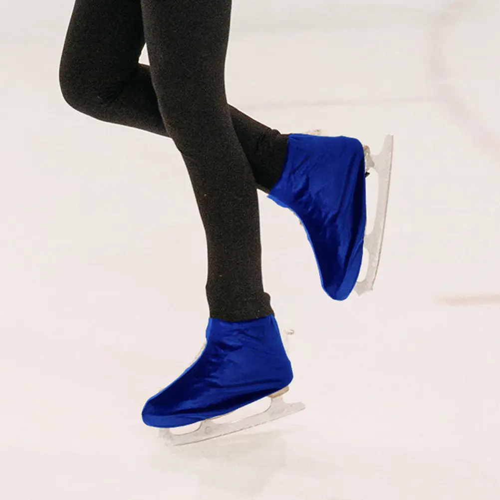 

1Pair Elastic Skating Boot Covers for Ice Skates Roller Hockey Skates Polyester Material Wear-Resistant Portable Skating