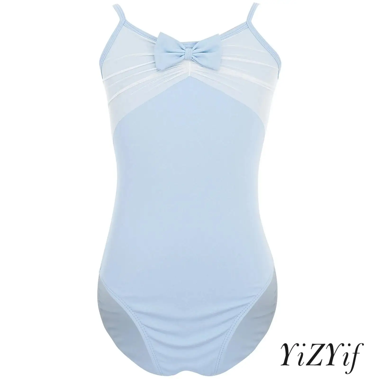 

Girls Gymnastics Ballet Dance Leotard Butterfly Back Ruched Mesh Collar Spaghetti Straps Ballet Bodysuit for Ice Skating Dance