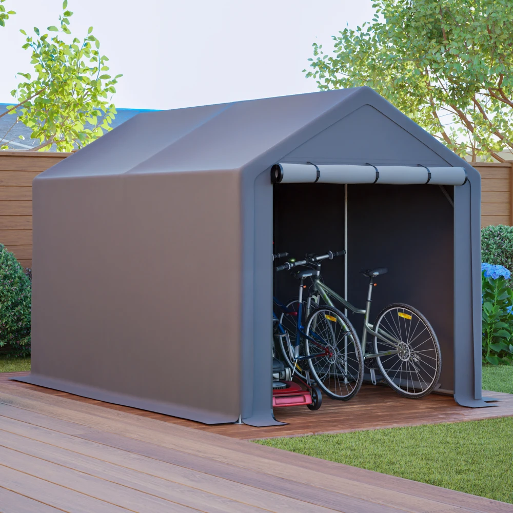 296x190x200cm Großes Fahrrad-Garagenzelt, wasserdicht, für den Außenbereich, Fahrradaufbewahrung, Gartenhaus, Werkzeugzelt für Hinterhof, Terrasse, Garten, Outdoor