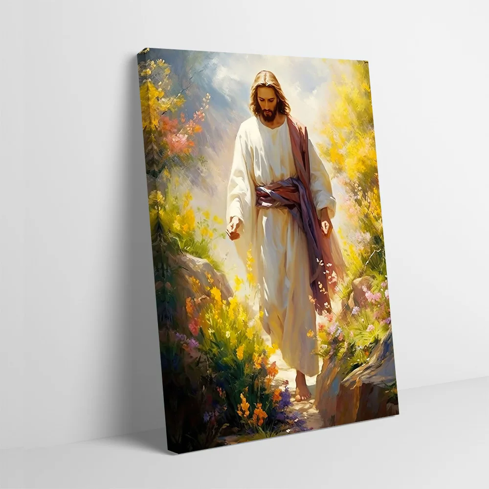 Jesus Christ Watercolor Poster Customizable Printed Canvas Painting Wall Art Gift for Gaming Room Decoration Home Bathroom Decor