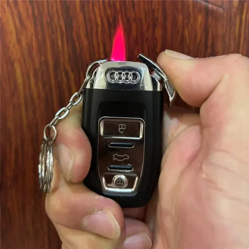 Creative Car Key Pendant Butane Lighter Windproof Flame Lighter Cigar Gadgets Personalized Fashion Cool Boyfriend Gift