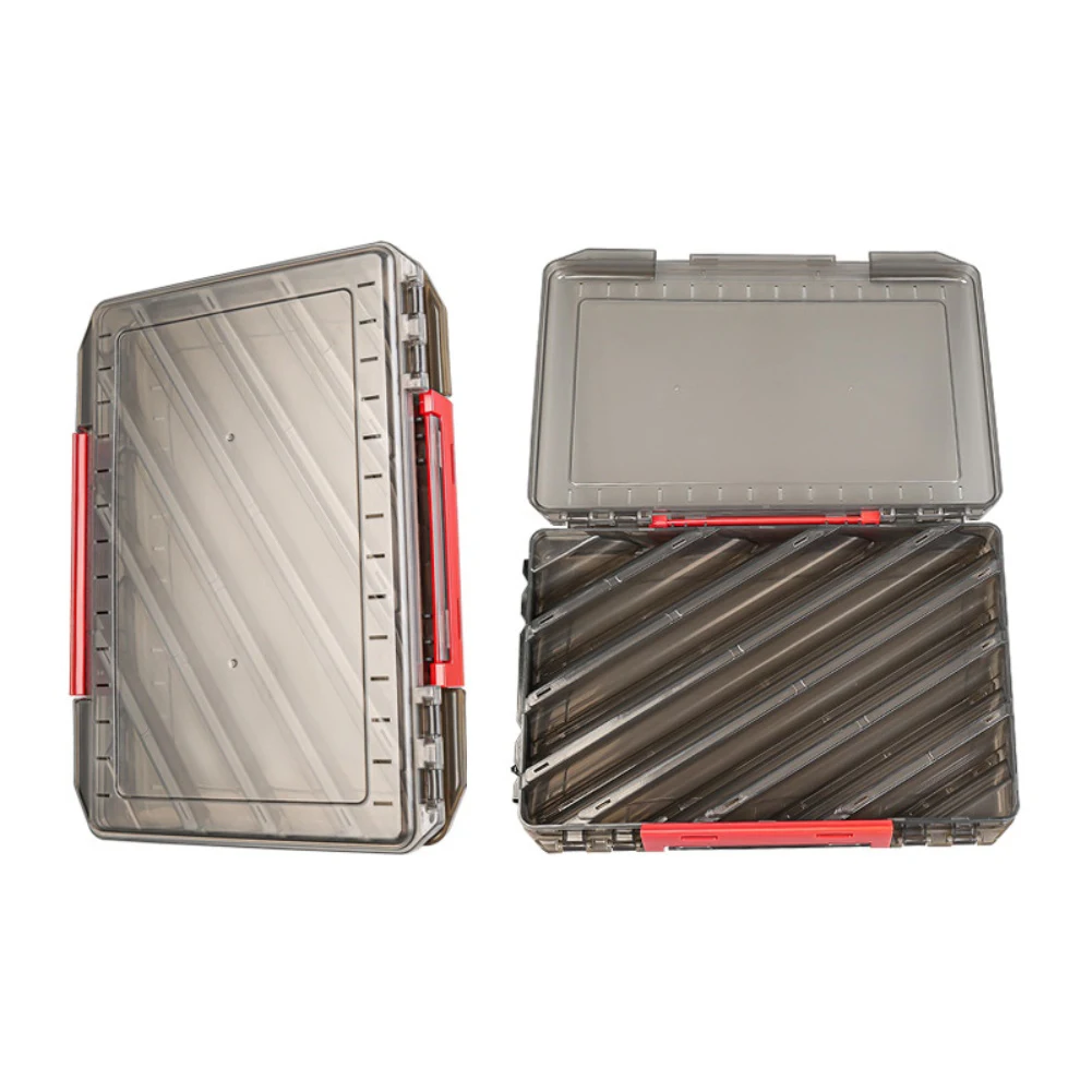 For Bass Fishing Bait Case Lure Storage Box 27*18.5*5cm Fishing Storage Box Double-sided Structure Y-shaped Slot