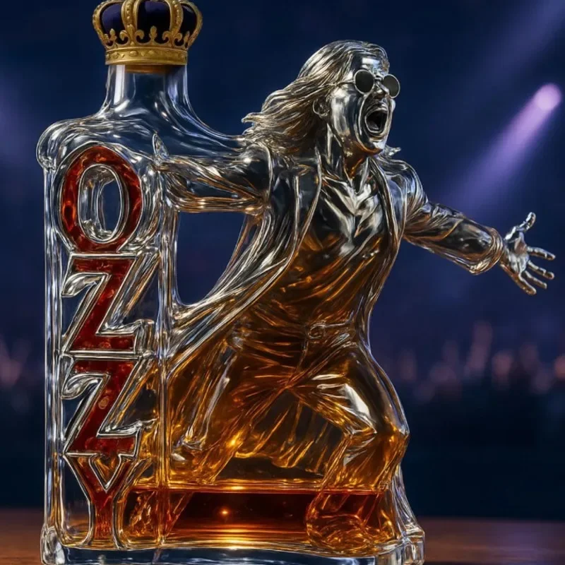 NEUE Ozzy Osbourne Whiskyflasche „Zurück in den Anfang an“-Gedenk-Whisky-Weinflasche, Heimdekoration, Statue, Sammlung, Kunsthandwerk