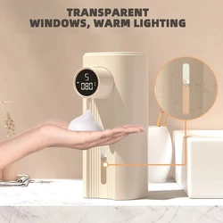 Automatic Foam Soap Dispenser with HD LED Display,Liquid Soap Dispensers,Infrared Motion Sensor,Hand Sanitizer with USB Charging