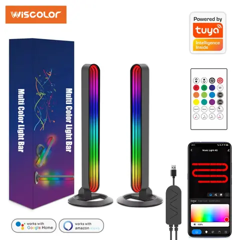 Barre lumineuse LED RGB intelligente avec synchronisation de musique, barre lumineuse de contrôle par application pour salle de jeux, décoration de chambre à coucher, lumière de miroir pour Alexa Google Home