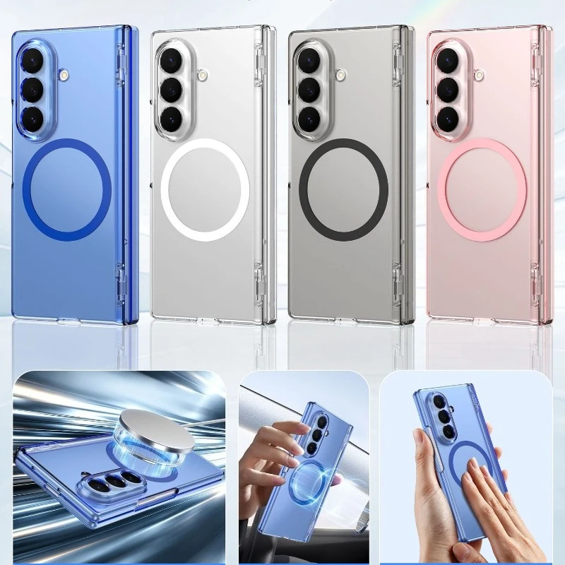 For Magsafe Magnetic Full Cover Hinge Protection Case For Samsung Galaxy Z Flip Fold 8 Ultra 7 6 5 4 3 5G With Screen Protector