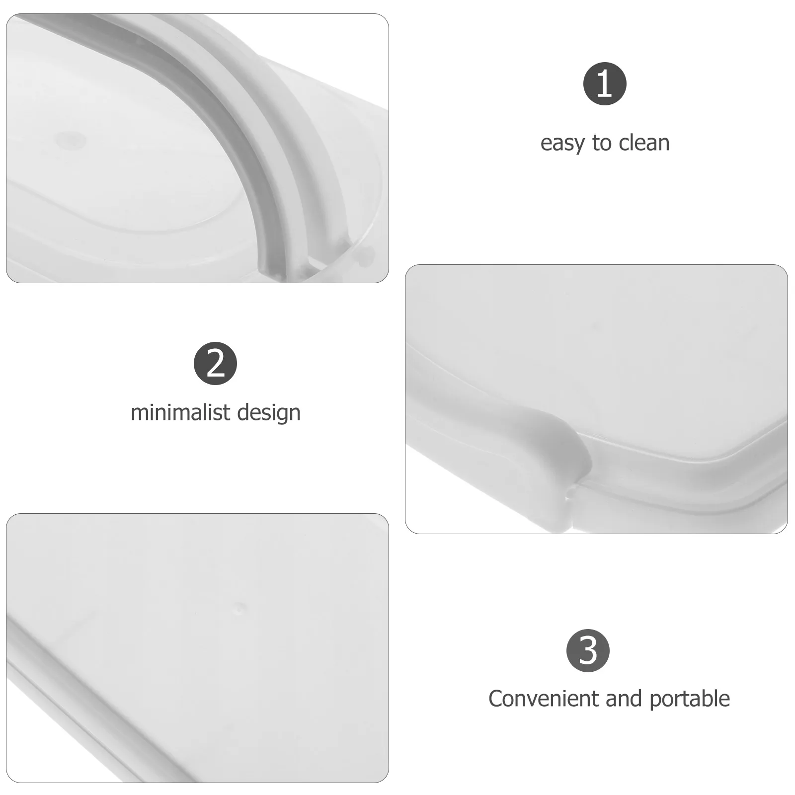 

Rectangular Toast Box Portable Bread Container Cake Storage Containers Airtight White PP Material Outdoor Picnics Travel