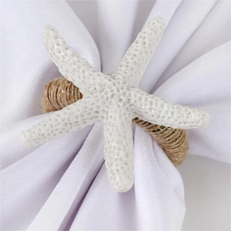 62KD 6Pcs Marine Life Wedding Spring Serviette Holder Napkin Rings Napkin Buckle for Christmas Home Gathering