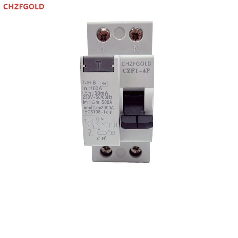 

RCCB RCD DC Electric Vehicle EV Charging Pile Residual Current breaker 30and300mA Type B 10KA Din Rail Earth Leakage CHZFGOLD