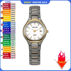 BERNY Women's Watches Titanium Calendar Casual Simple Ladies Quartz Wristwatch Ultra Light Fashion Golden Tone Small Watch