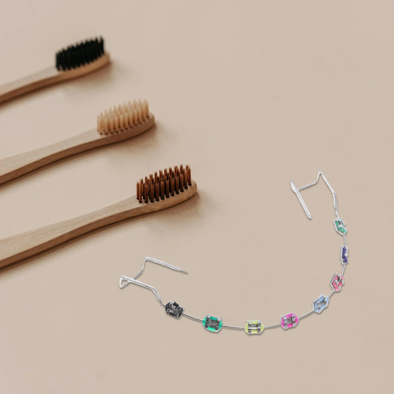 Metal Wire Temporary Teeth Decoration Bracket Kit for Dental School Practice Orthodontic Training Educational Tools Teeth