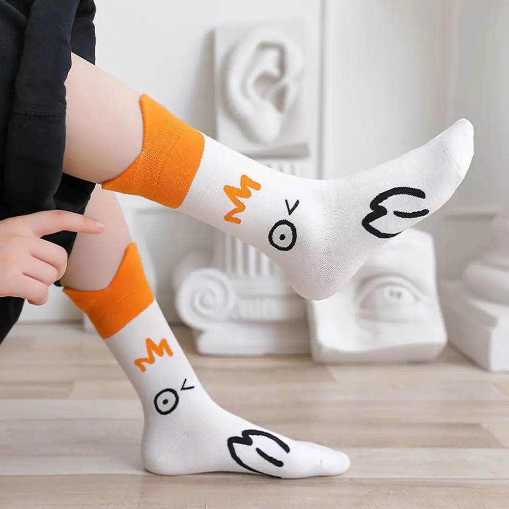 Comfortable Cute Girls Gift Korean Style Mid-Tube Breathable Cartoon Hosiery Cotton Socks Women Socks Funny Goose Head Socks