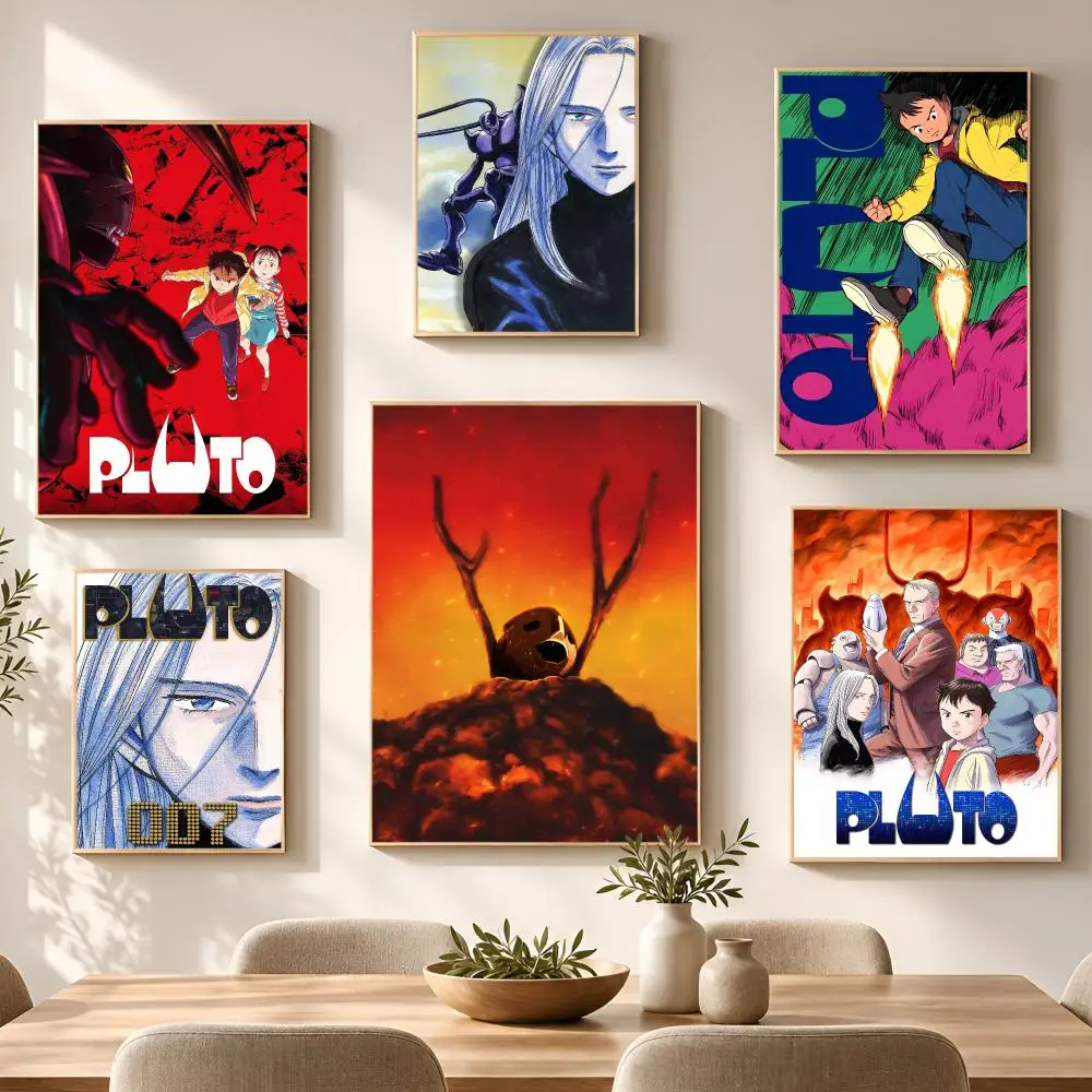 Anime Popular Classic Fantasy Pluto Poster PP Self Adhesive Aesthetic Room Decor Bedroom Dorm Gaming Room Home Decoration Gift