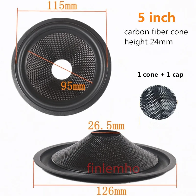 1PC Speaker Woofer Glass Fiber Cone 4/5/6.5/8 Inch Rubber Surround With Dust Cap Repair Kit For Home Theater Studio DIY System