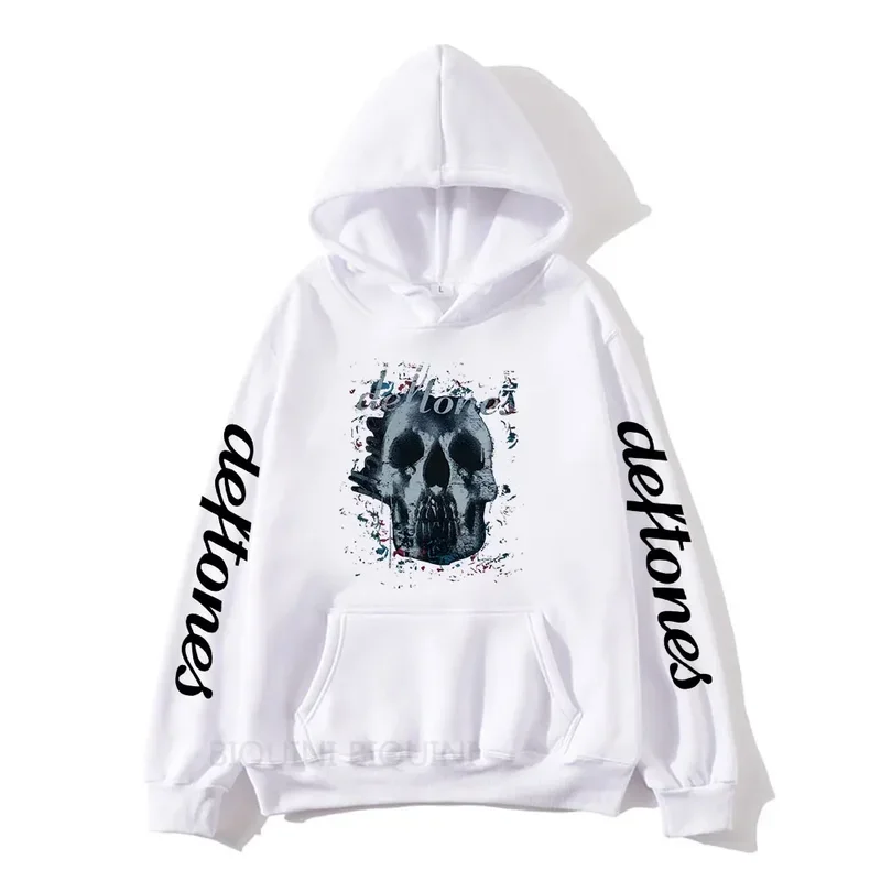 Deftones skull black band hoodies men's punk hip hop sweatshirts gothic vintage rock pullovers unisex streetwear tops male